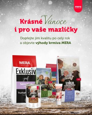🎁🎄 Vánoce s MERA = krásný, chutný a voňavý dáreček pro vaše čtyřnohé miláčky. Naše granulky jsou: ✅ I hypoalergenní ✅...